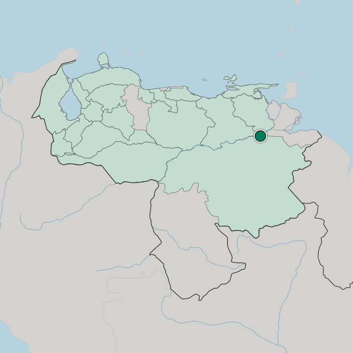 Map showing Ciudad Guayana — In Venezuela