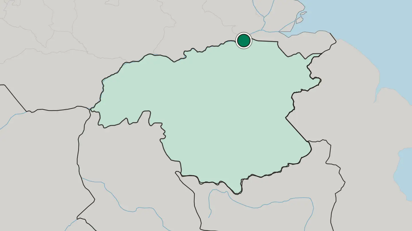 Map of Ciudad Guayana in Venezuela