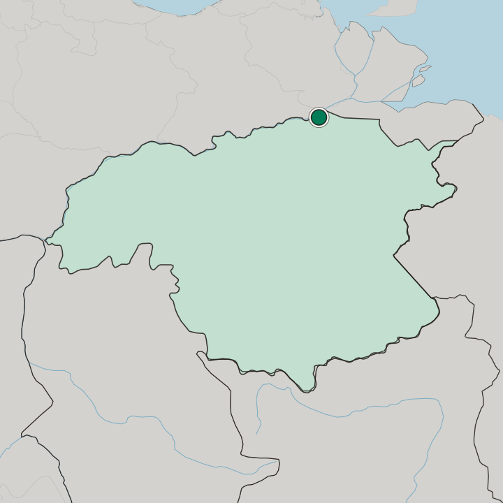 Map showing Ciudad Guayana — In Estado Bolívar