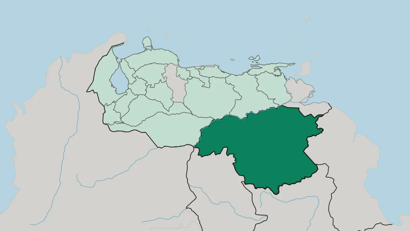 Map of Estado Bolívar in Venezuela