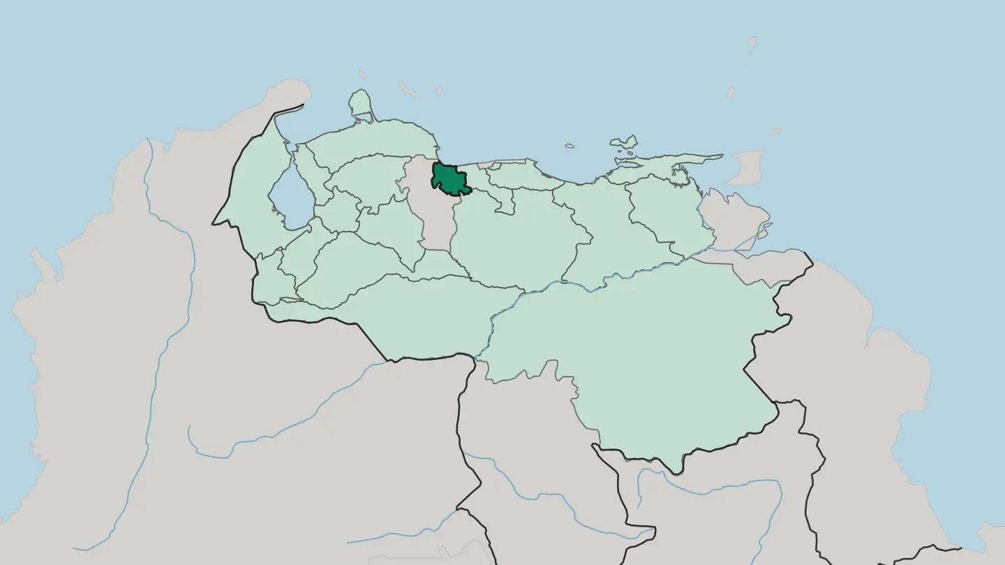 Map of Estado Carabobo in Venezuela