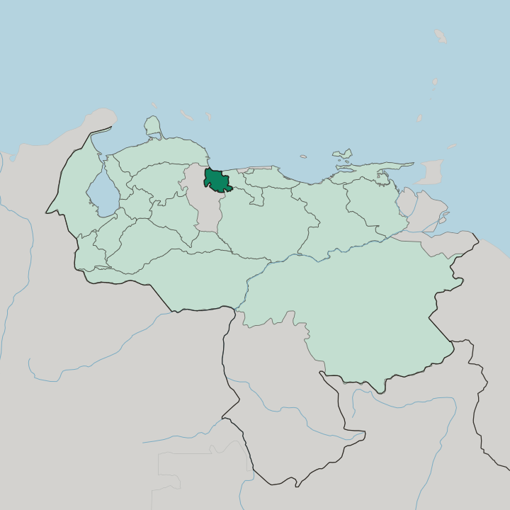 Map showing Estado Carabobo — In Venezuela