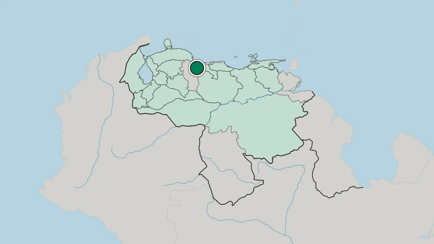 Map of Valencia in Venezuela