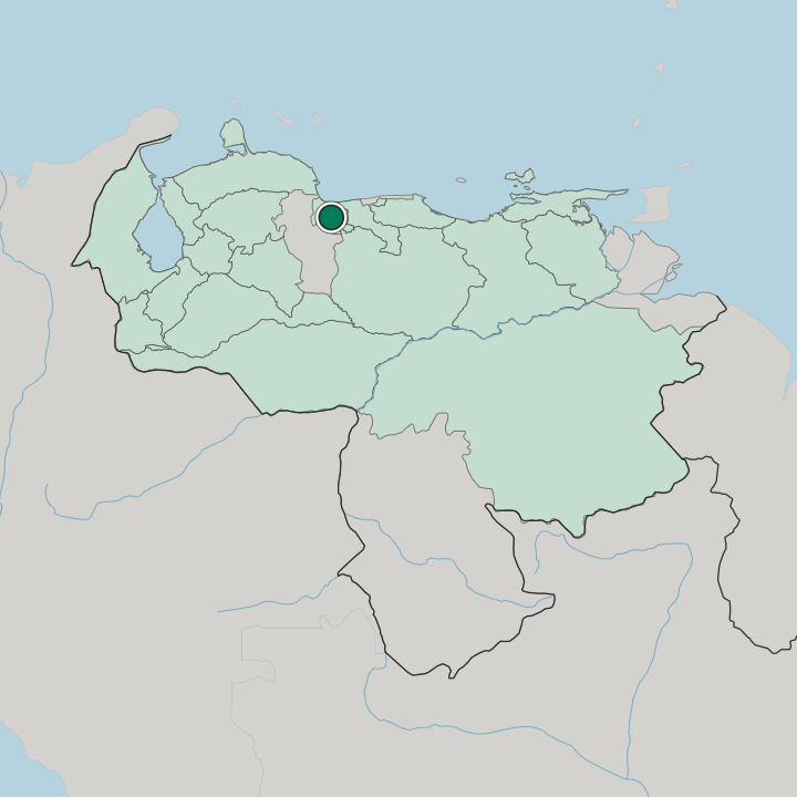 Map showing Valencia — In Venezuela