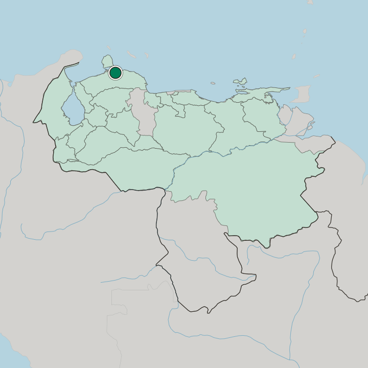 Map showing Coro — In Venezuela