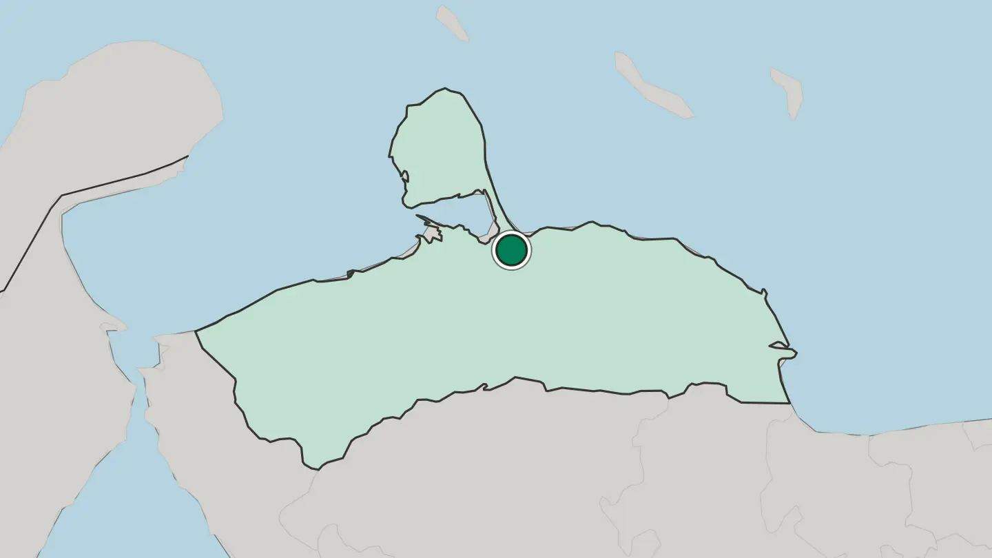 Map of Coro in Venezuela