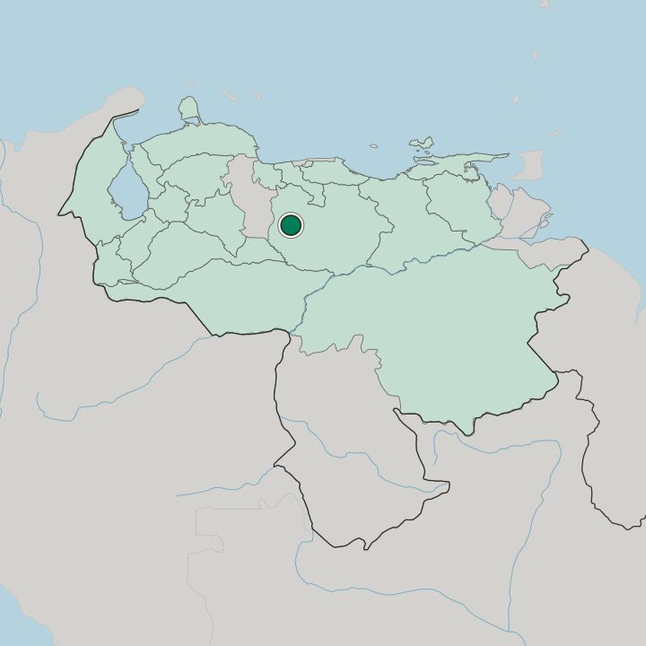 Map showing Calabozo — In Venezuela