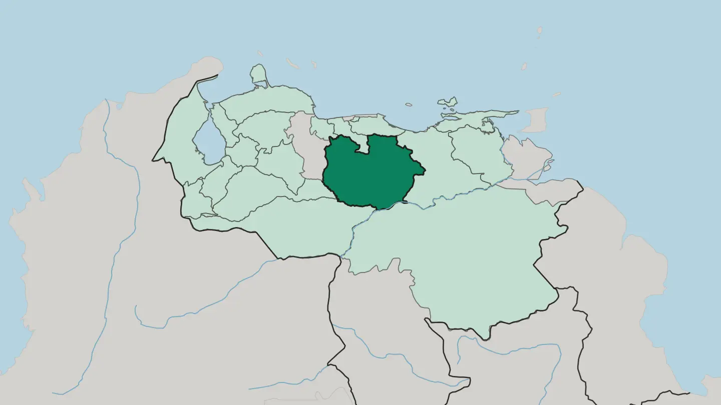 Map of Estado Guárico in Venezuela