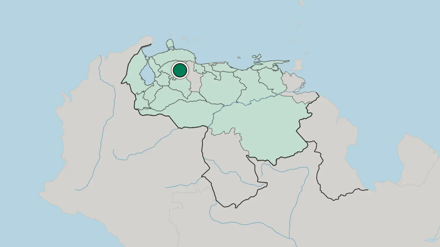 Map of Barquisimeto in Venezuela
