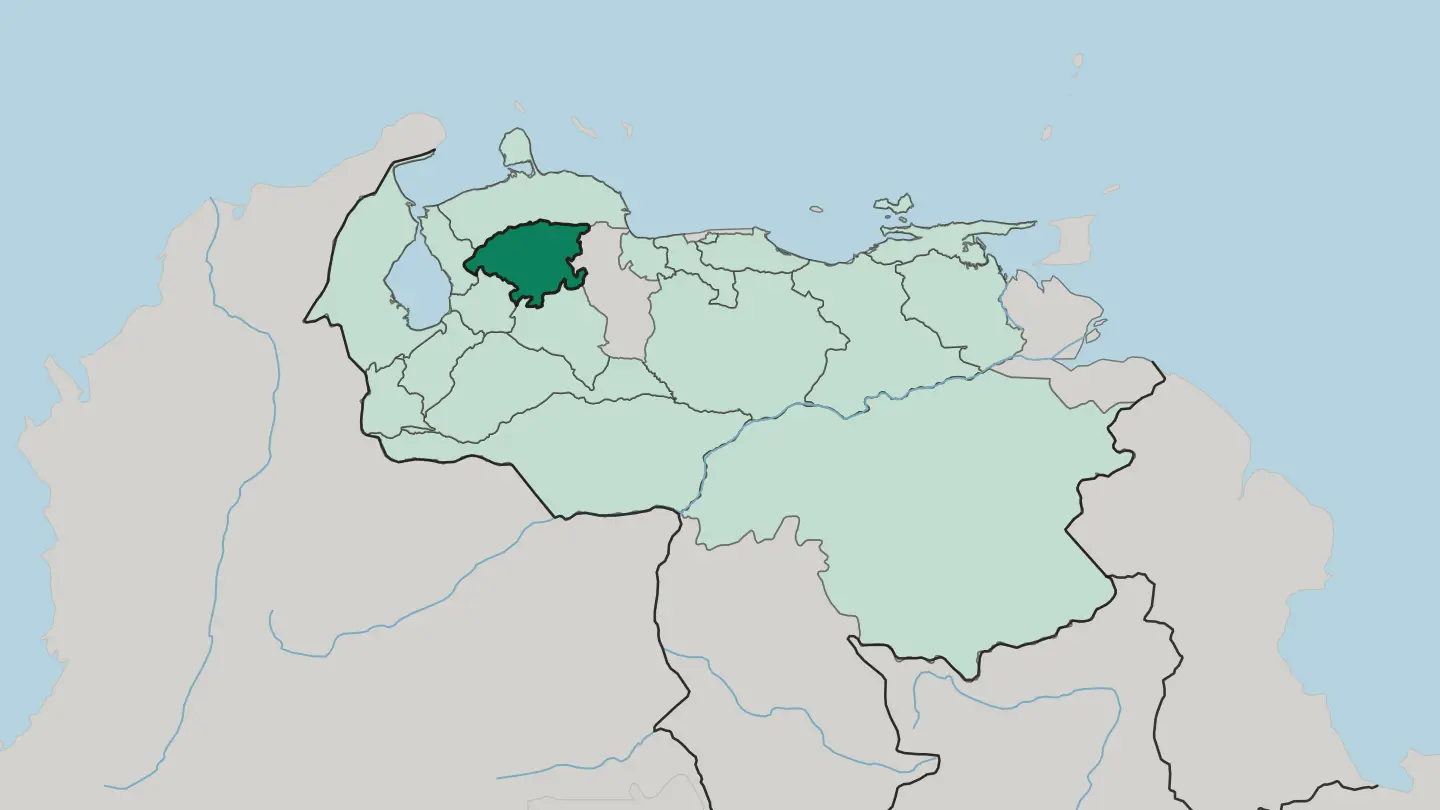 Map of Estado Lara in Venezuela