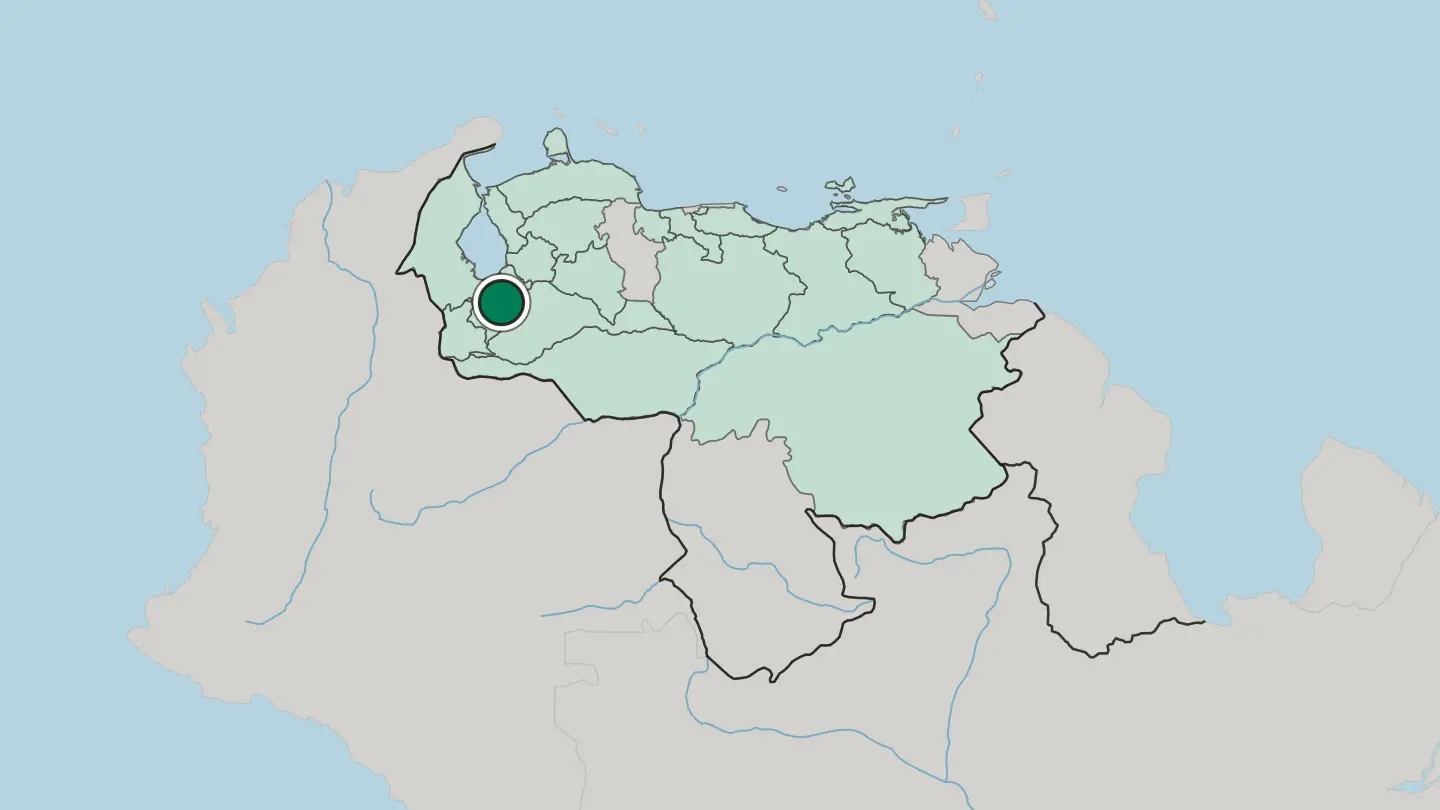 Map of Mérida in Venezuela