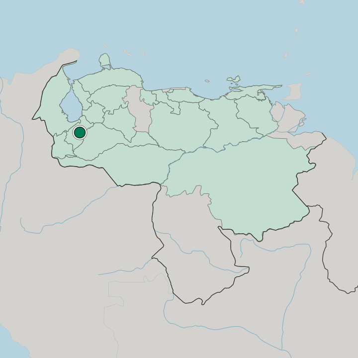 Map showing Mérida — In Venezuela