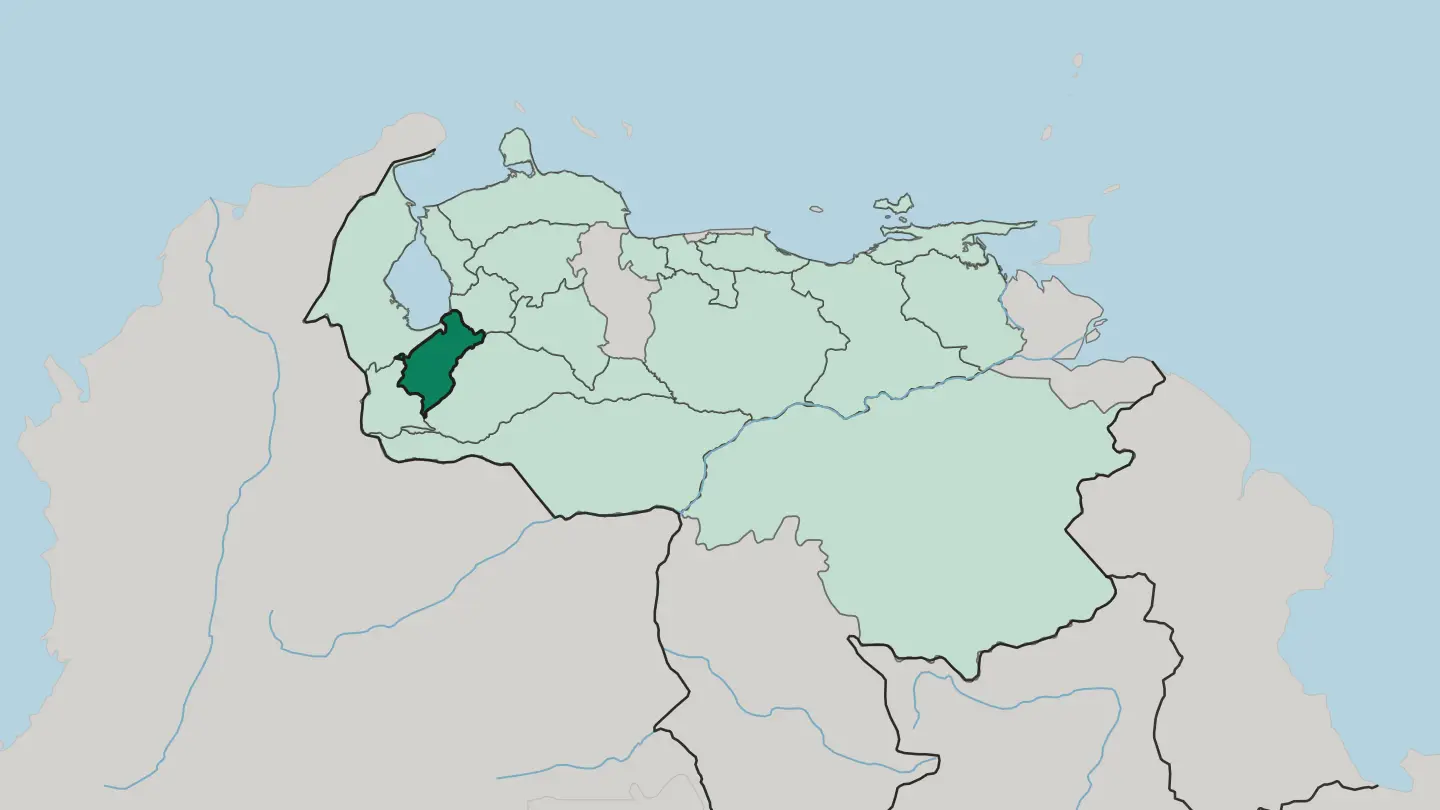 Map of Estado Mérida in Venezuela