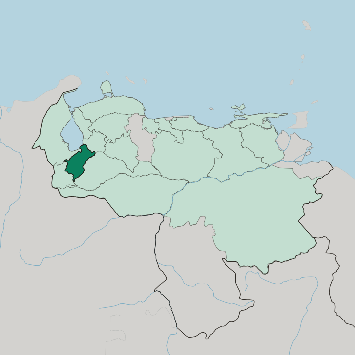 Map showing Estado Mérida — In Venezuela