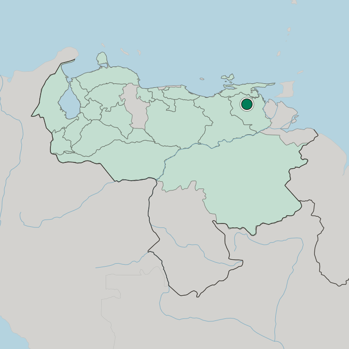 Map showing Maturín — In Venezuela