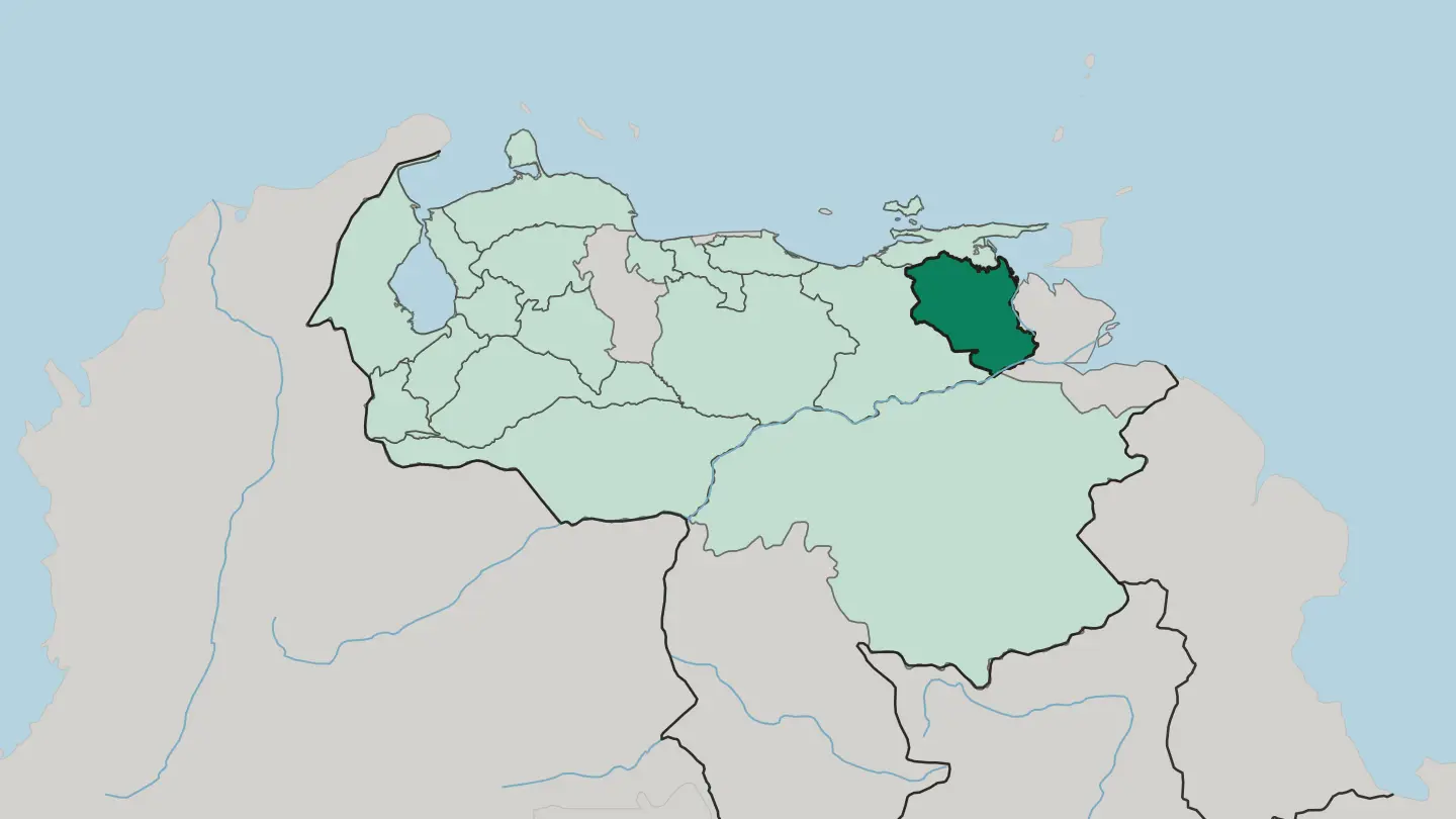 Map of Estado Monagas in Venezuela