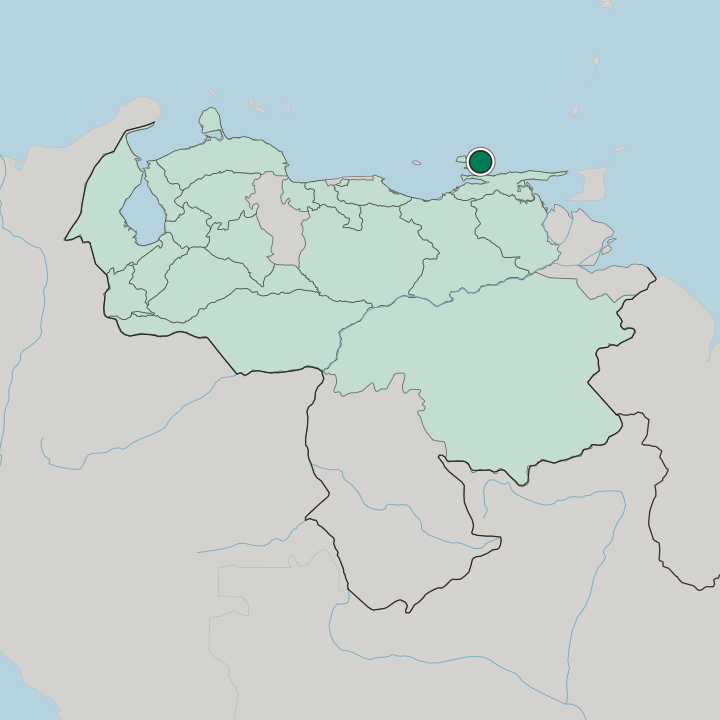 Map showing Porlamar — In Venezuela