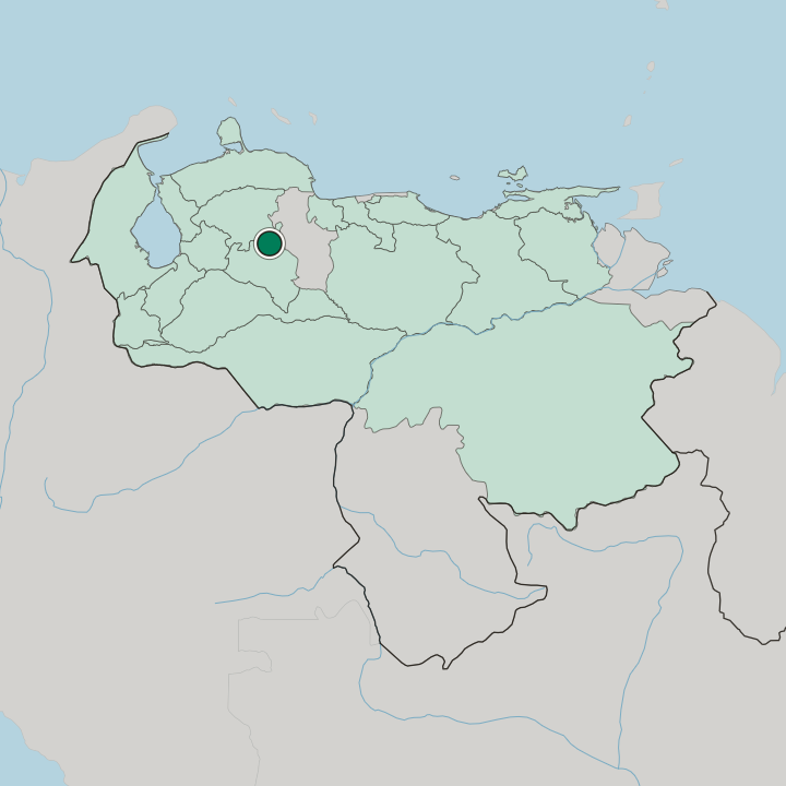 Map showing Acarigua — In Venezuela