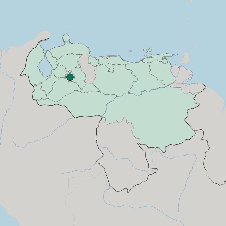 Map showing Guanare — In Venezuela