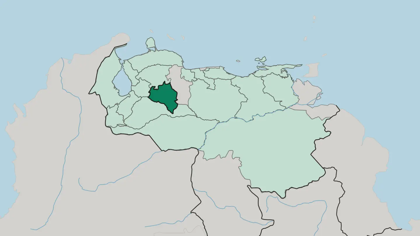 Map of Estado Portuguesa in Venezuela