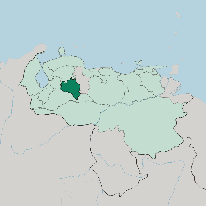 Map showing Estado Portuguesa — In Venezuela