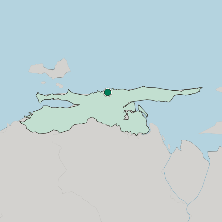 Map showing Carúpano — In Estado Sucre