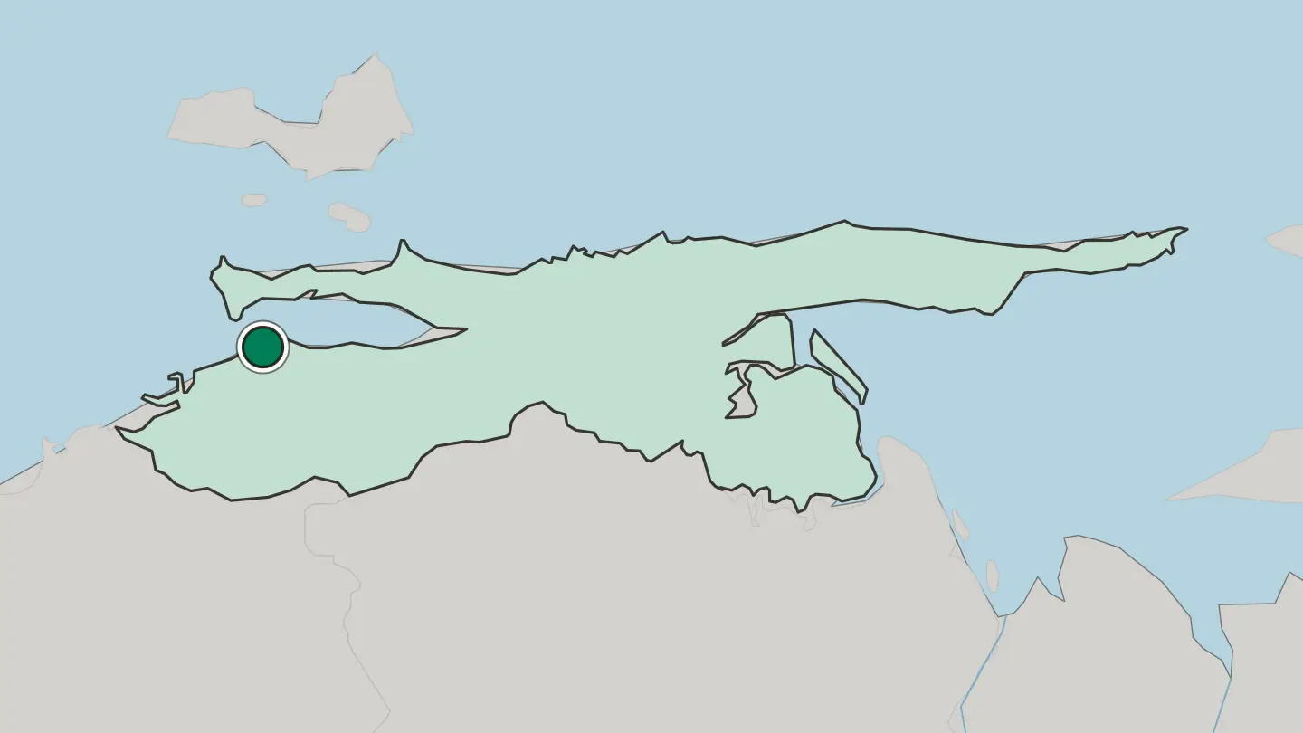 Map of Cumaná in Venezuela