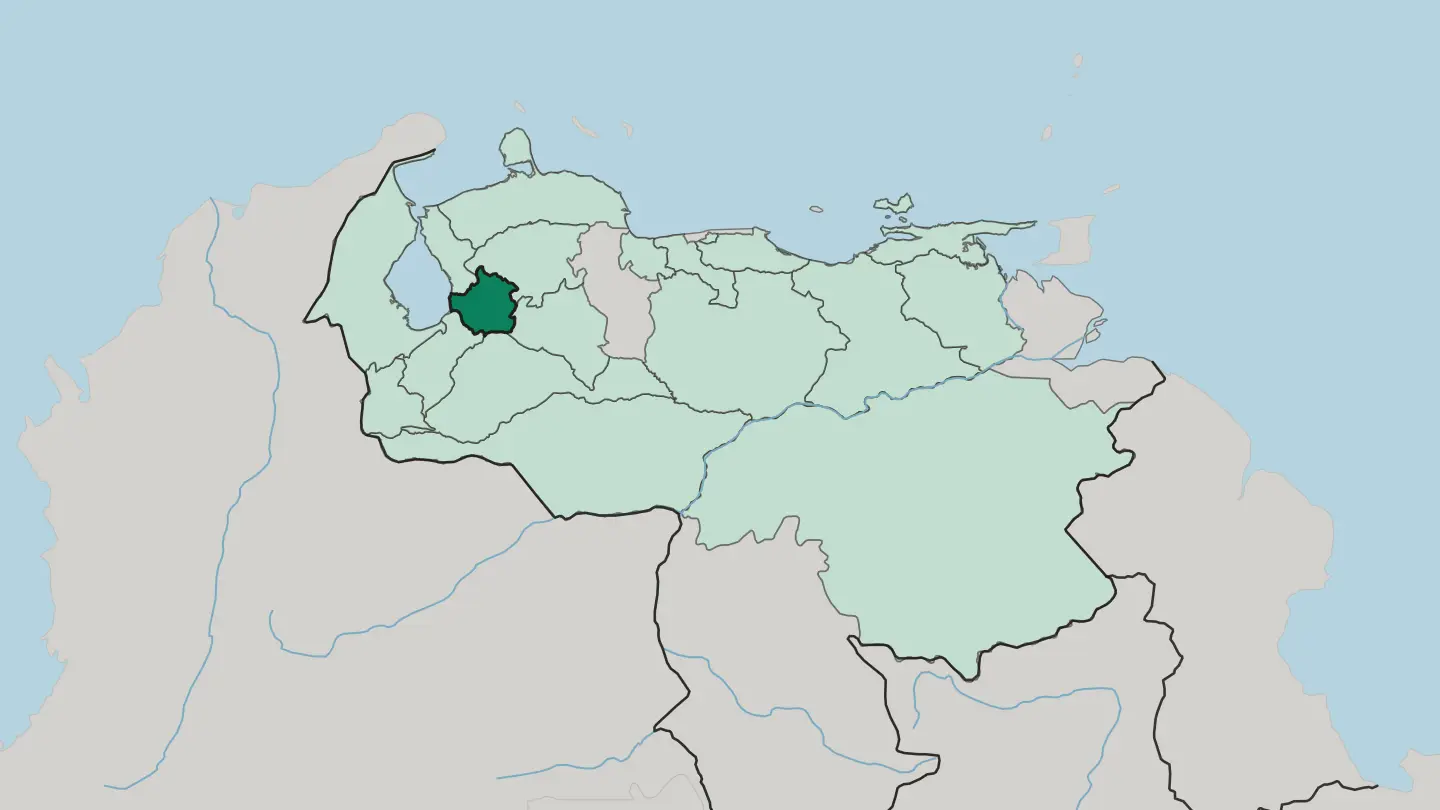 Map of Estado Trujillo in Venezuela