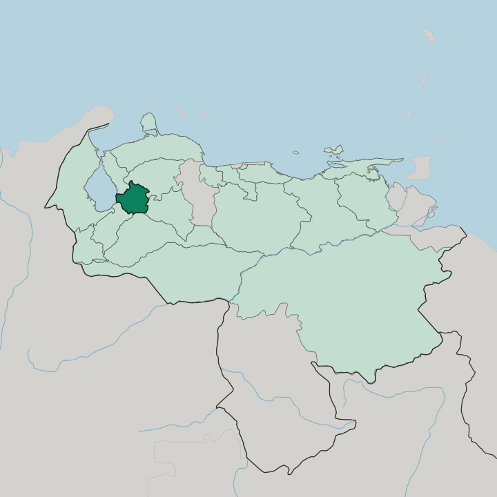Map showing Estado Trujillo — In Venezuela