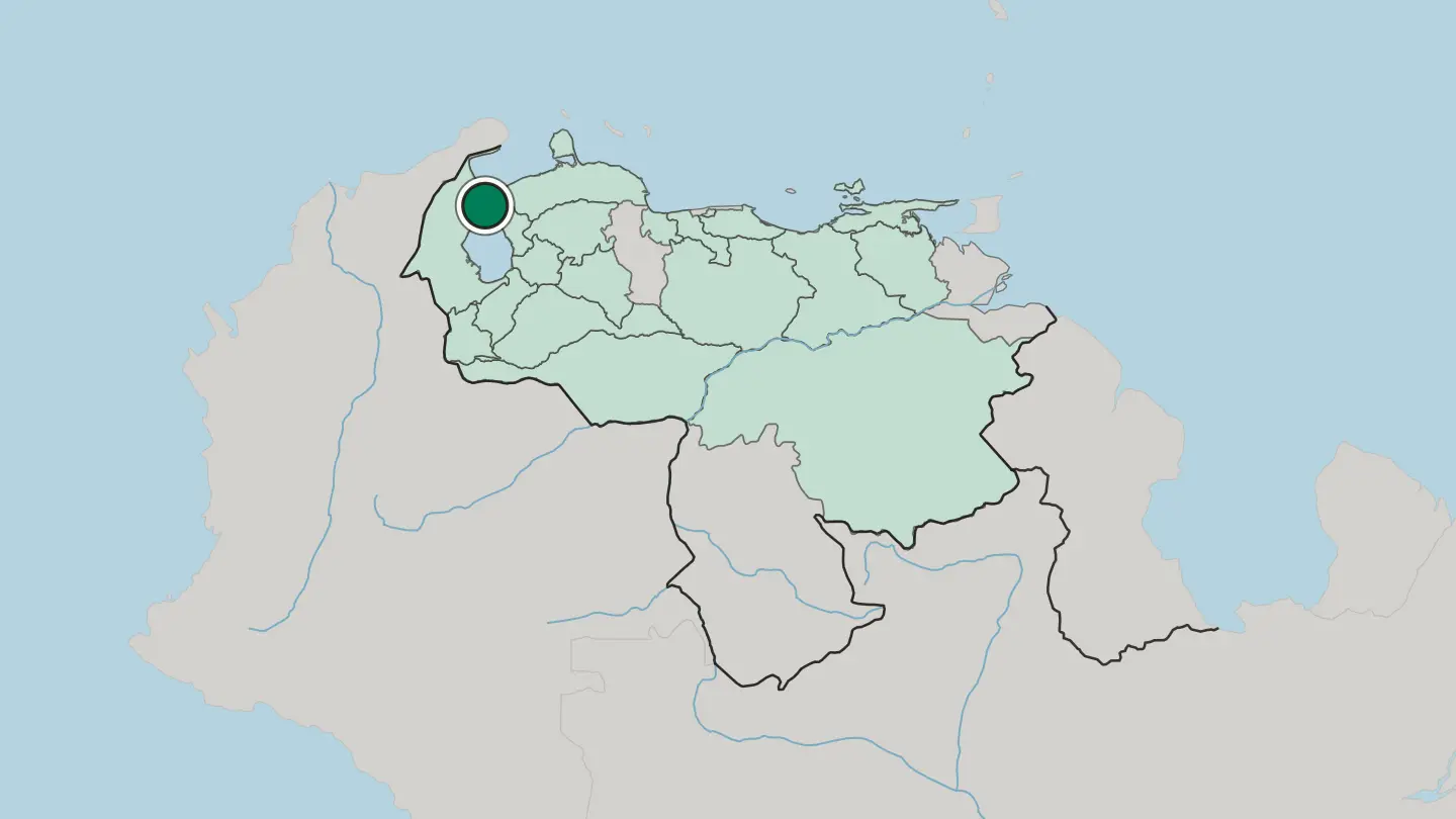 Map of Maracaibo in Venezuela