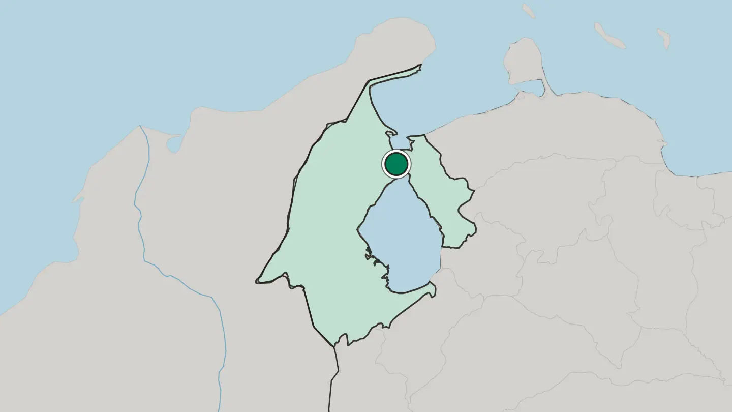 Map of Maracaibo in Venezuela