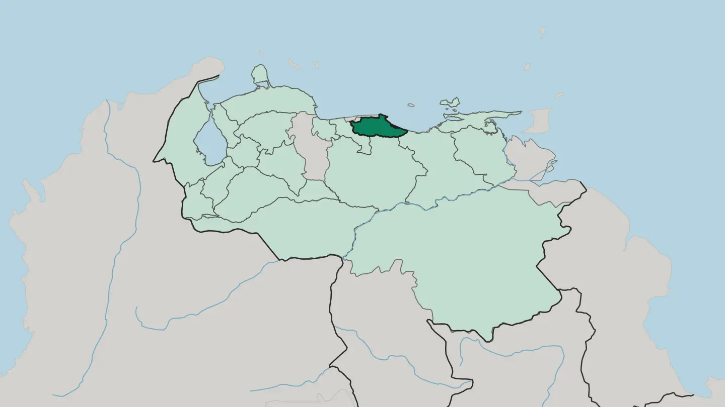 Map of Miranda in Venezuela