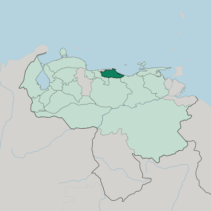 Map showing Miranda — In Venezuela
