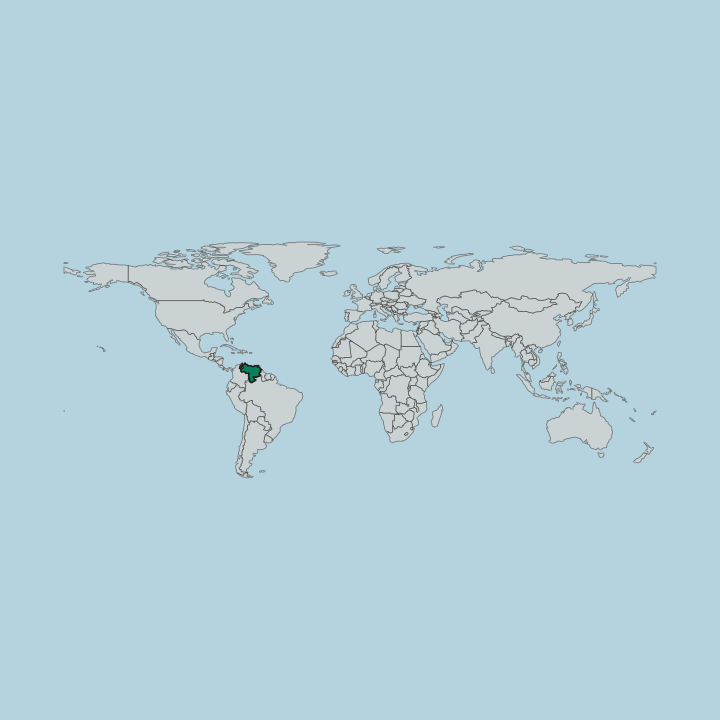 Map showing Venezuela — Worldwide