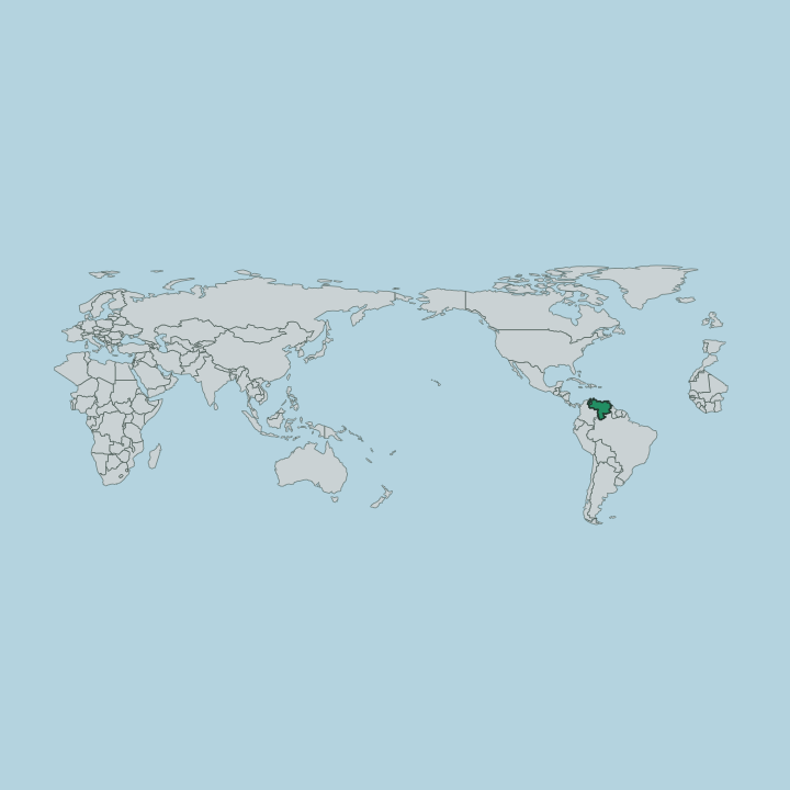 Map showing Venezuela — Worldwide