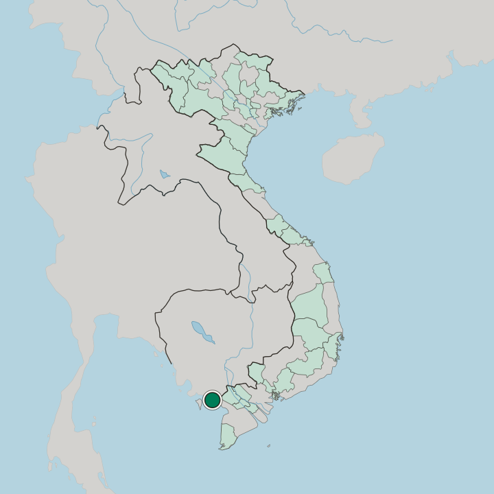 Map showing Hà Tiên — In Vietnam