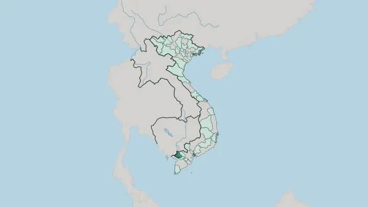 Map of An Giang in Vietnam