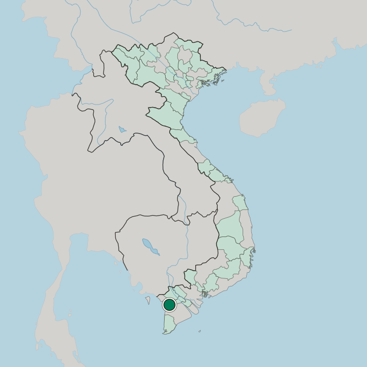 Map showing Rạch Giá — In Vietnam
