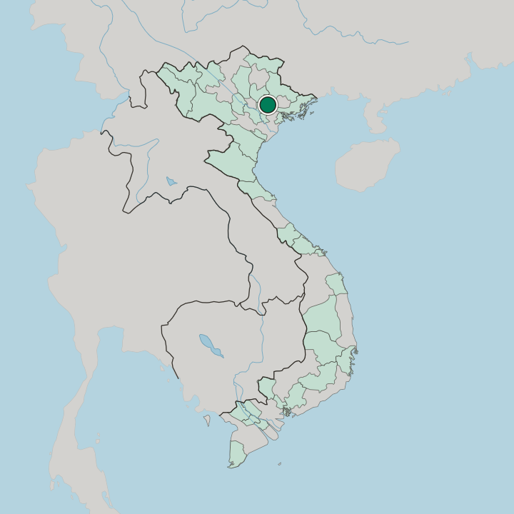 Map showing Bắc Giang — In Vietnam