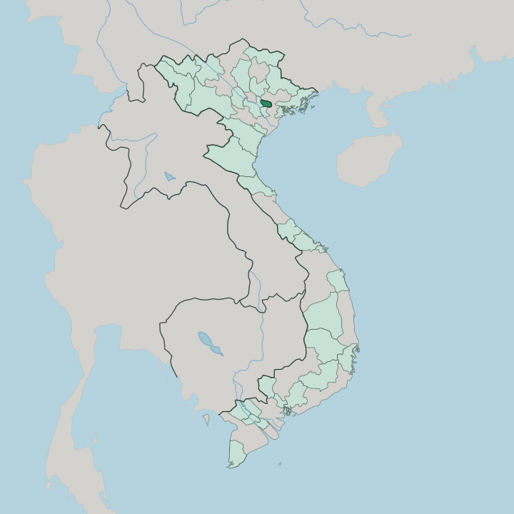 Map showing Bac Ninh — In Vietnam