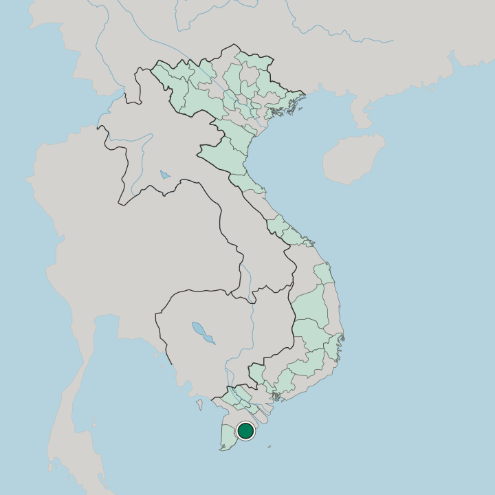 Map showing Bạc Liêu — In Vietnam