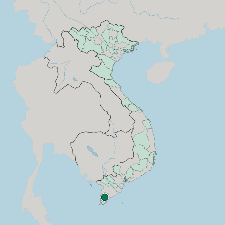 Map showing Cà Mau — In Vietnam