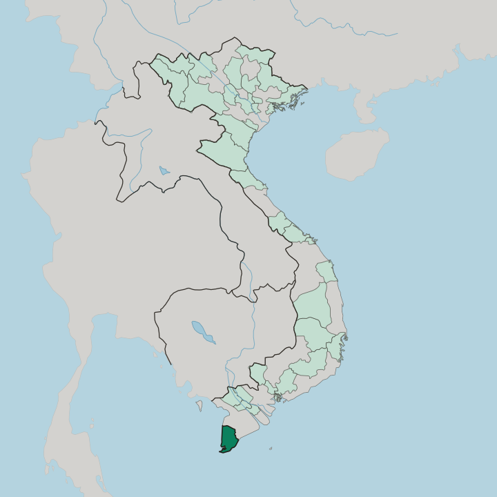 Map showing Ca Mau — In Vietnam