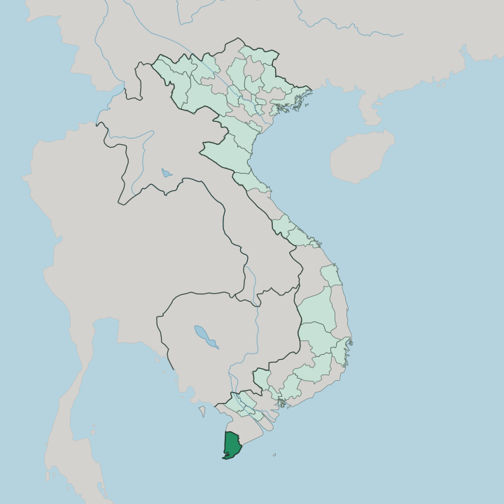 Map showing Ca Mau — In Vietnam
