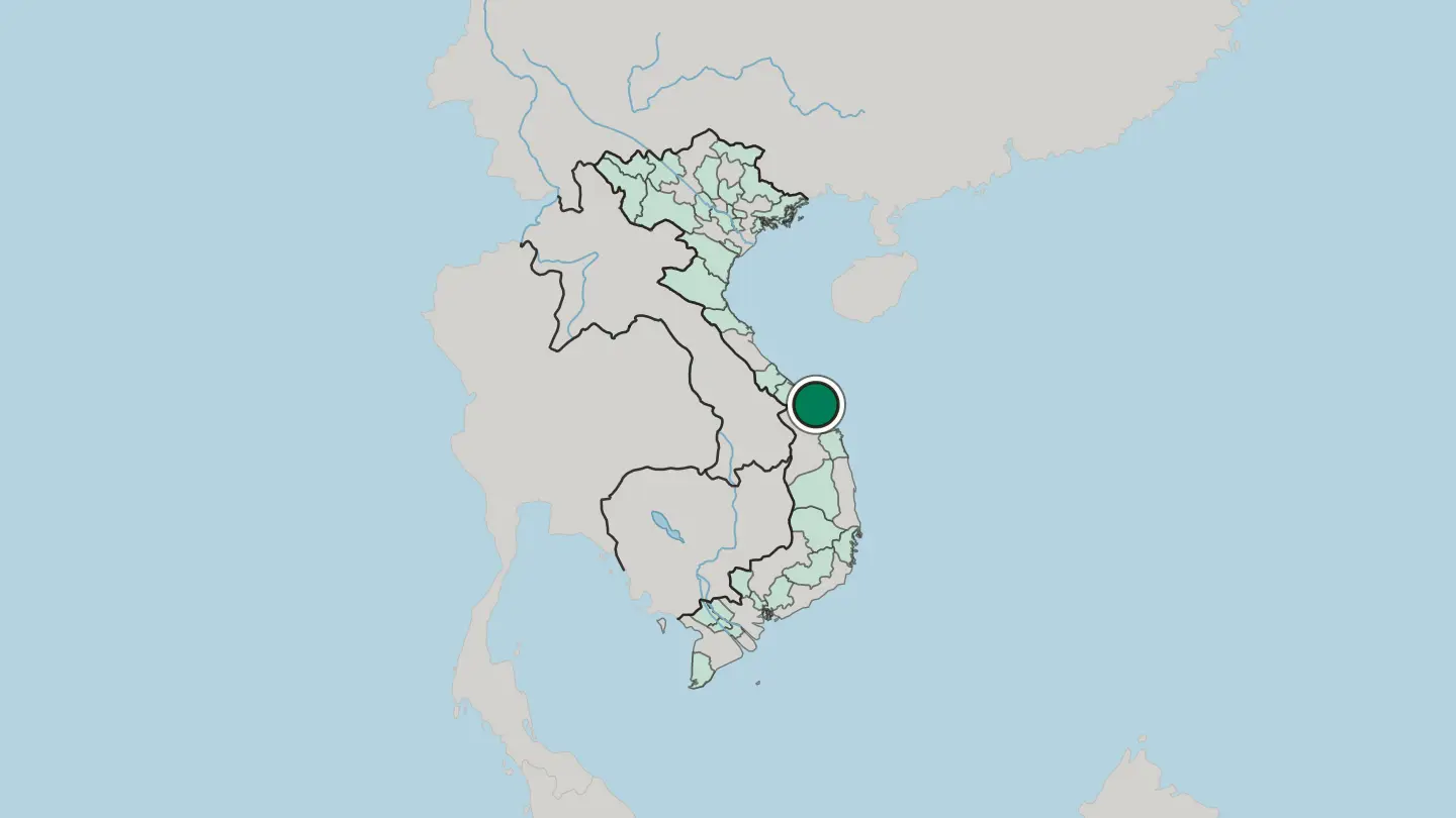 Map of Da Nang in Vietnam