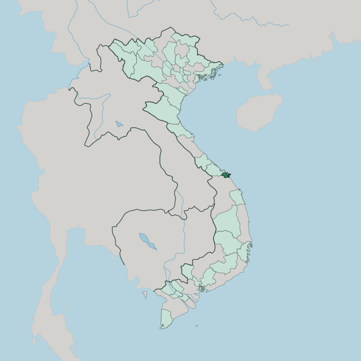 Map showing Da Nang City — In Vietnam