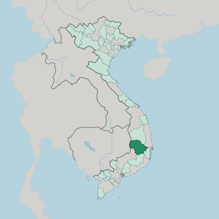 Map showing Dak Lak — In Vietnam