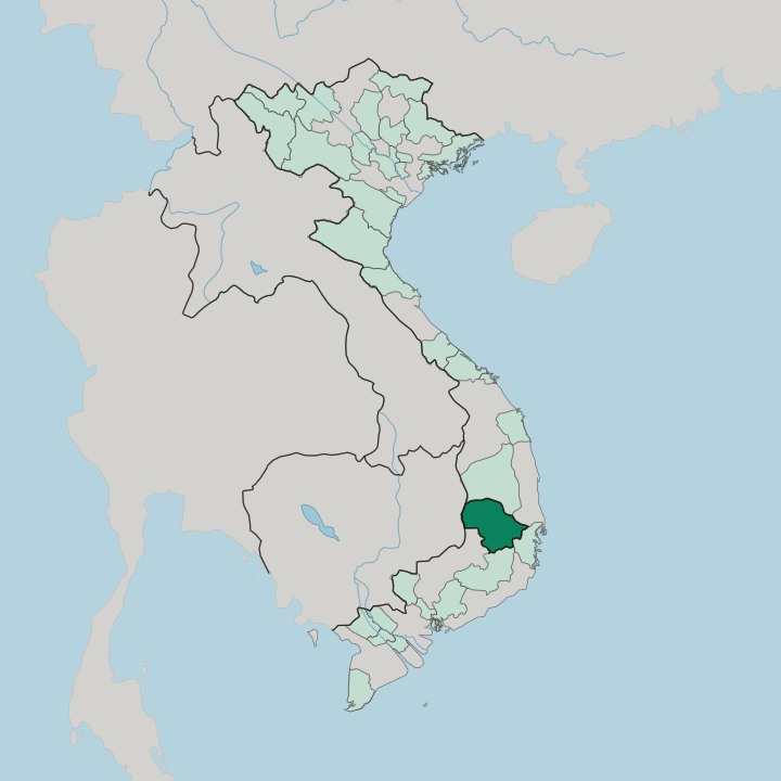 Map showing Dak Lak — In Vietnam