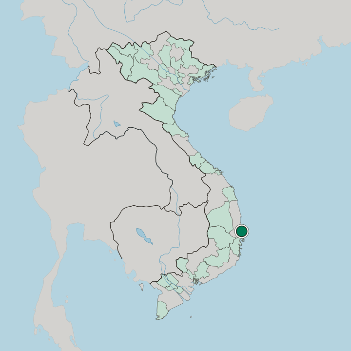 Map showing Tuy Hòa — In Vietnam