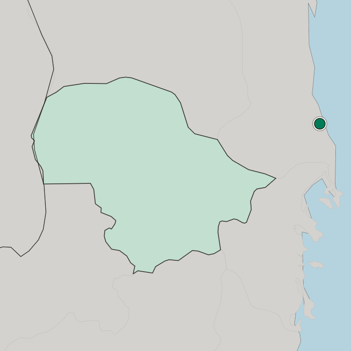 Map showing Tuy Hòa — In Dak Lak